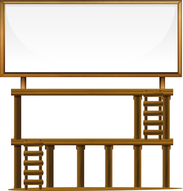 Free vector empty board design with wooden ladders