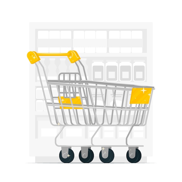 Free vector empty cart concept illustration