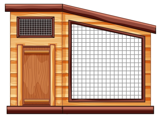 無料ベクター 白い背景の上の空の鶏小屋