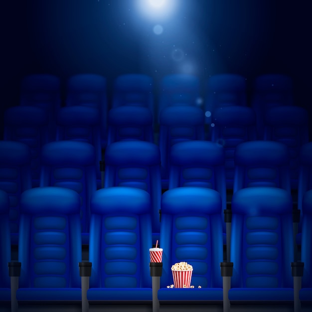 Empty cinema hall realistic background