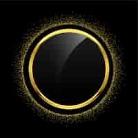 Бесплатное векторное изображение Пустой круг золотой блеск фон рамки