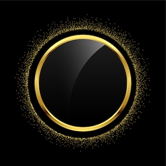 Free Vector Empty Circle Golden Glitter Frame Background