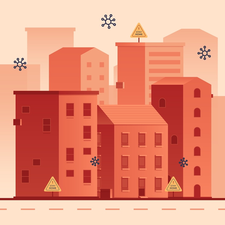 Free Vector empty city pandemic concept