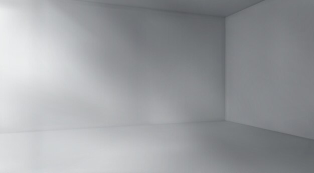 Empty concrete room corner with sunlight