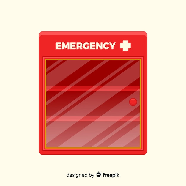 Vettore gratuito concetto di scatola di emergenza vuota