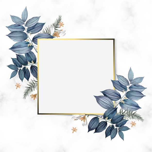 Empty floral frame design vector