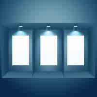 Free vector empty frames with spotlights