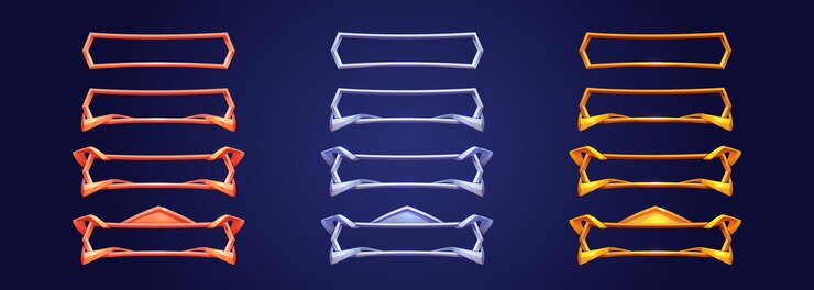 Free Vector empty game banner bronze silver and gold frames