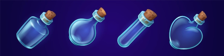 Free Vector empty glass bottles jars flasks with corks