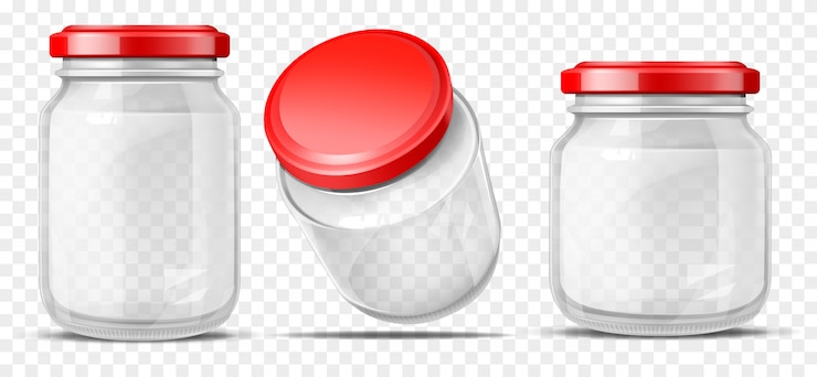 Free Vector empty glass jars for sauces realistic vector