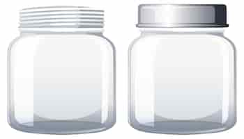 Free vector empty glass jars with lids illustration