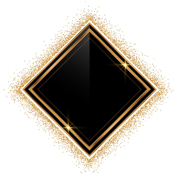 Бесплатное векторное изображение Пустой блеск золотой фон рамки