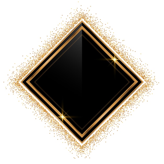 Free vector empty glitter golden frame background