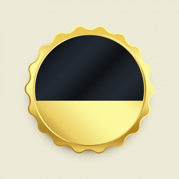 Empty golden badge label premium button