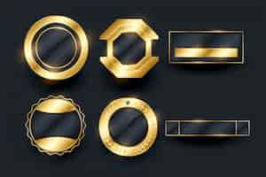 Free vector empty golden badges and labels elements collection