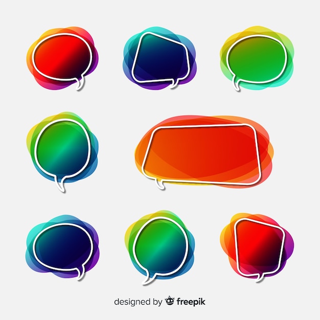 Free vector empty gradient speech bubble collection