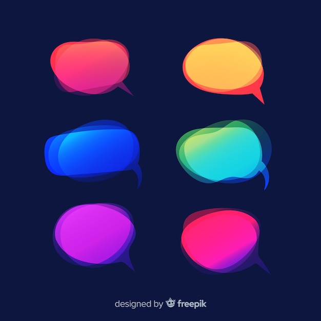 Empty gradient speech bubble pack