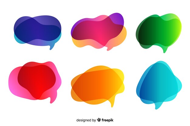 Empty gradient speech bubble set