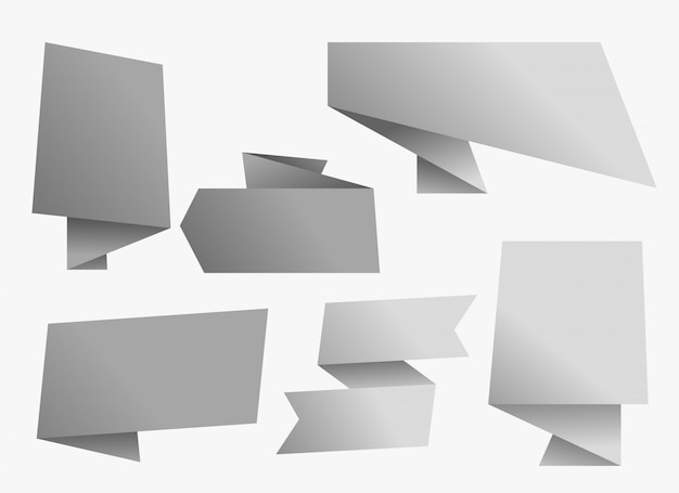 Vettore gratuito design di banner origami grigio vuoto chat