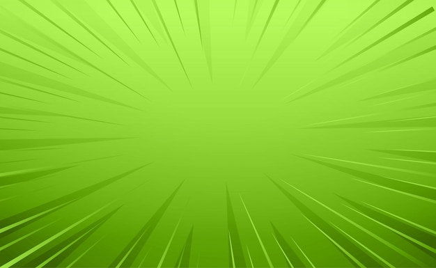 Free vector empty green comic style zoom lines background