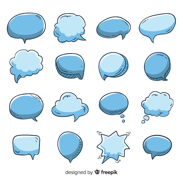 Free vector empty hand drawn speech bubble collection