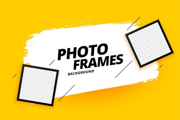 Free vector empty instant picture cover holder template with brush stroke effect