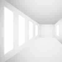 Free vector empty interior gallery with windows