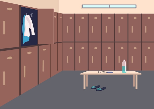 ロッカールームシームレスなジムや学校スポーツの部屋を変更するイラスト 無料のベクター