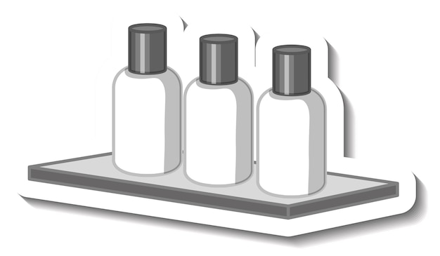 Free vector empty lotion bottles on a shelf