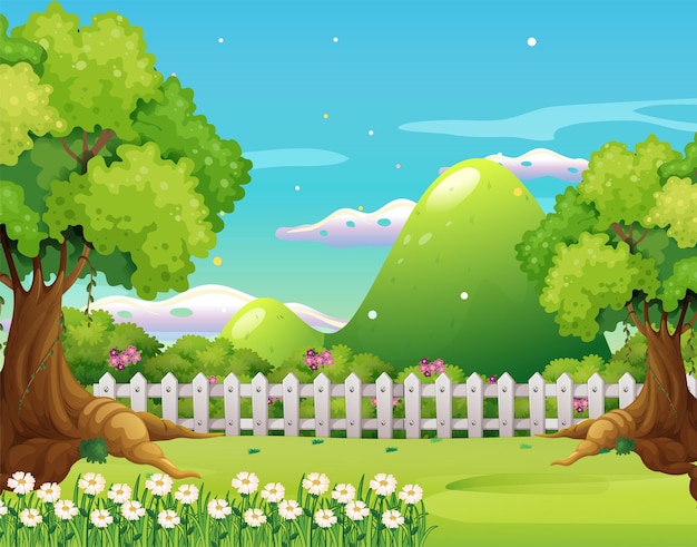 Garden Cartoon Background Images - Free Download on Freepik