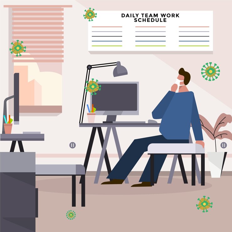 Free Vector empty office due to pandemic