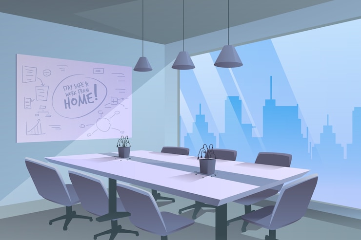 Free Vector empty office due to pandemic