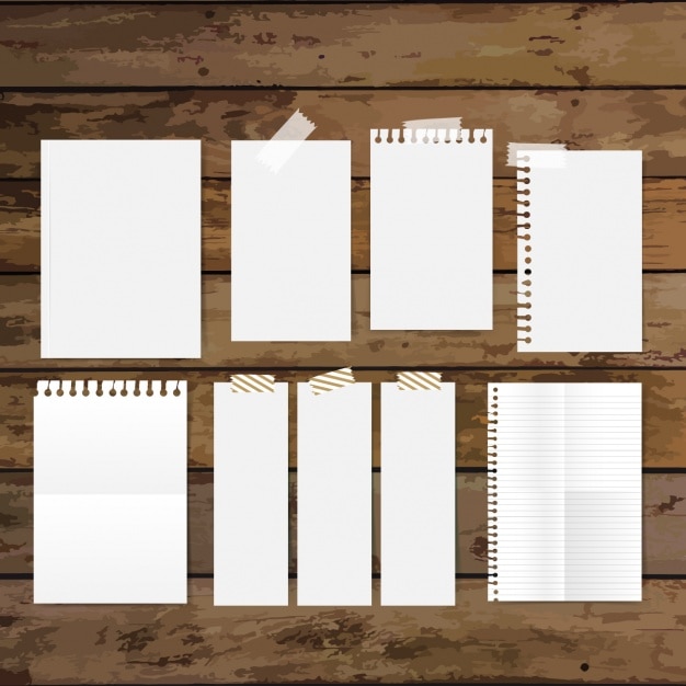 Free vector empty papers collection