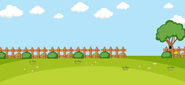 Free vector empty park nature scene in simple style