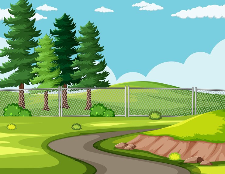 Free Vector empty road in the park scenery