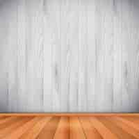 Free vector empty room with wooden floor and wall