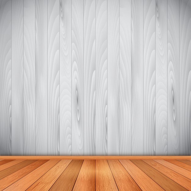 Empty room with wooden floor and wall
