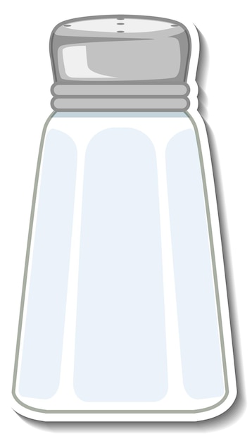 Vettore gratuito adesivo bottiglia di sale vuota su sfondo bianco