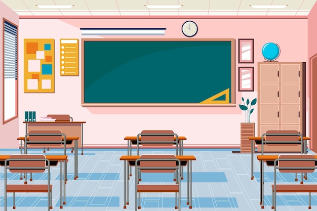 Free Vector Empty School Class Background For Video Conferencing