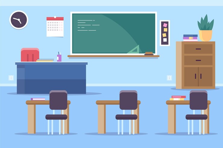 Free Vector empty school class - background for video conferencing