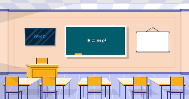 Free vector empty school class background for video conferencing