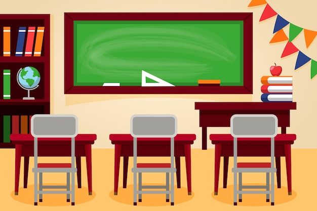 Free vector empty school class - background for video conferencing