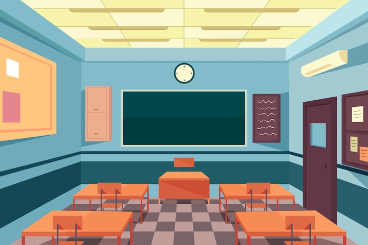 Free Vector empty school class - background for video conferencing