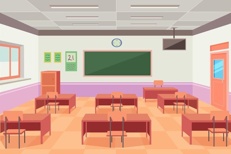 Free Vector empty school class - background for video conferencing