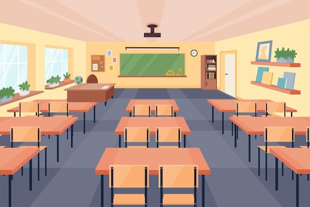 Free vector empty school class - background for video conferencing