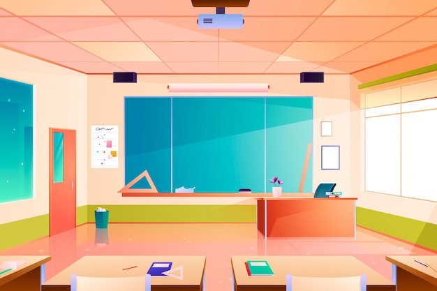 Free vector empty school class - background for video conferencing