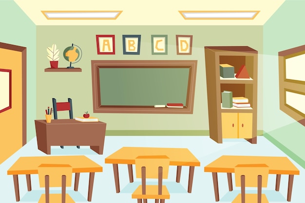 Free vector empty school class wallpaper for video conferencing