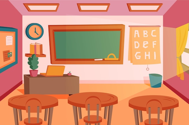 Free vector empty school class wallpaper for video conferencing