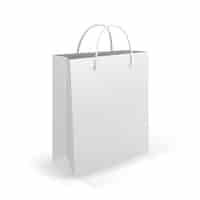 무료 벡터 광고 및 브랜딩을위한 흰색 빈 쇼핑백
