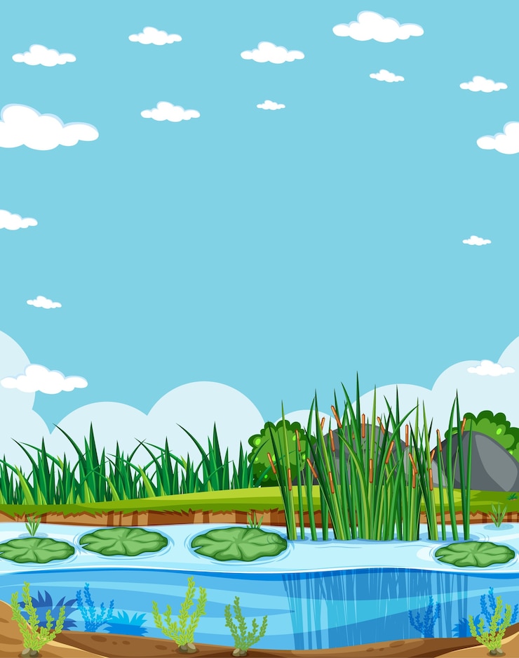 Free Vector empty sky in nature scene with swamp